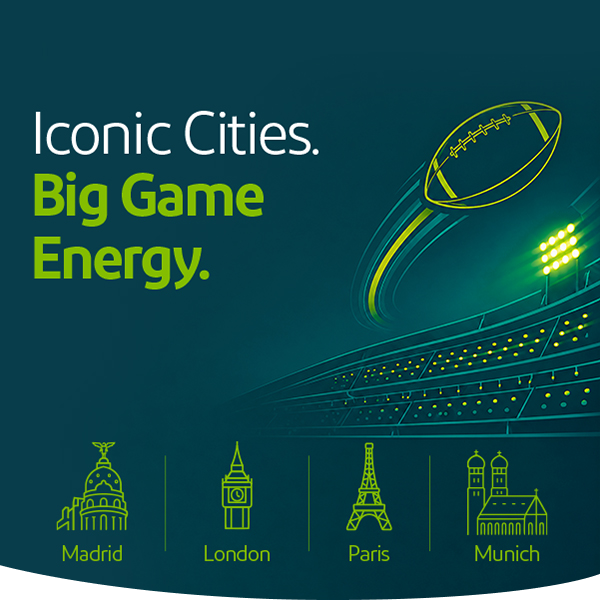 Iconic Cities. Big Game Energy.