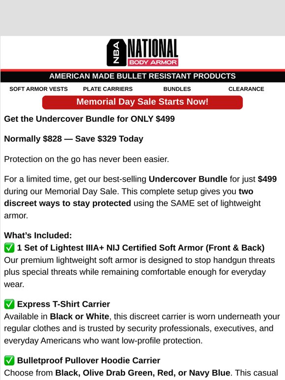 Memorial Day Sale Starts Now – Undercover Bundle Only $499