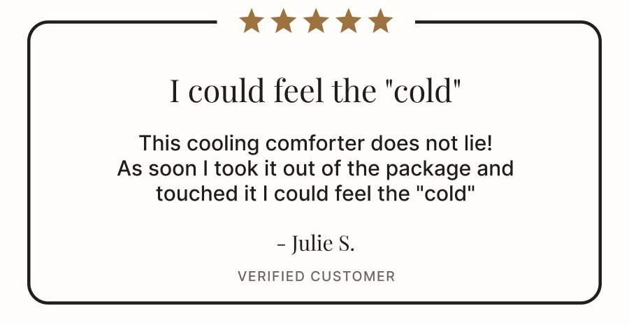 This cooling comforter does not lie! As soon I took it out of the package and touched it I could feel the "cold"