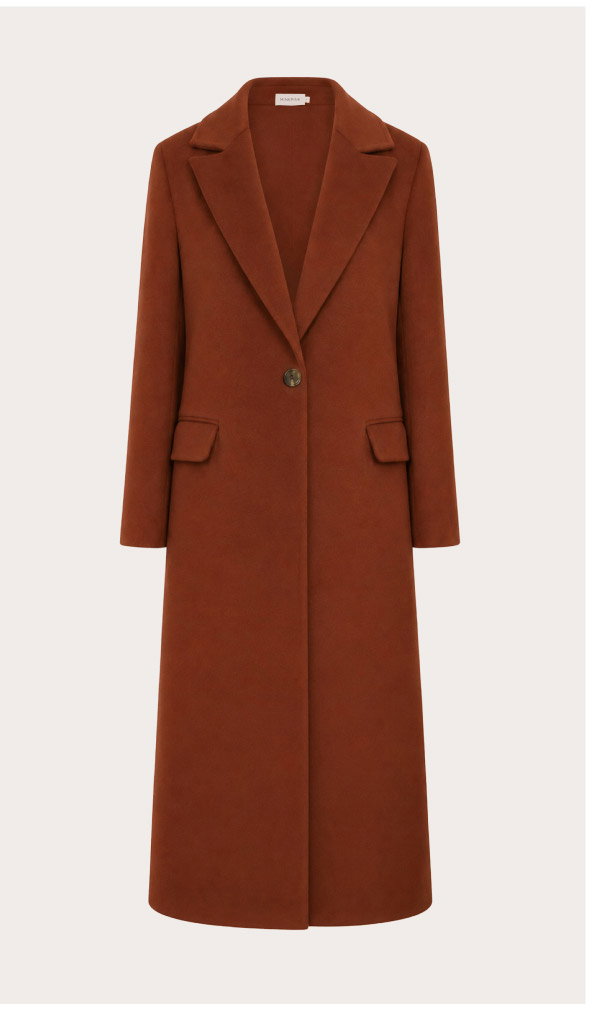 Soft Touch Tailored Coat in Chocolate