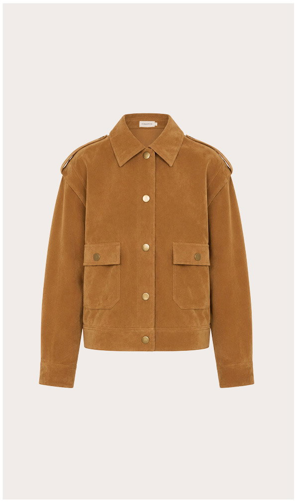 Relaxed Fit Faux Suede Jacket
