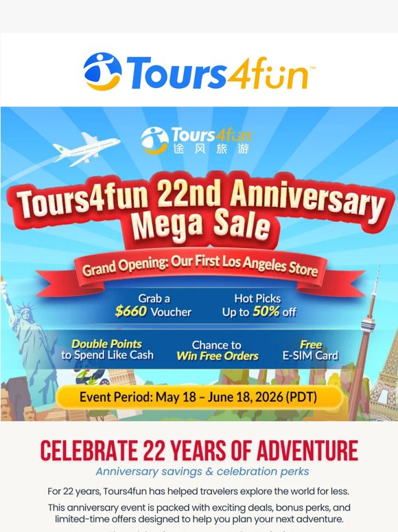 The Biggest Tours4fun Sale Is Here 🎉