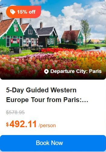 5-Day Guided Western Europe Tour from Paris: France & Germany & Netherlands& Belgium & Luxembourg Highlights with Hotels & Breakfast Included 4.3 (14 reviews) Tour Code: 753594