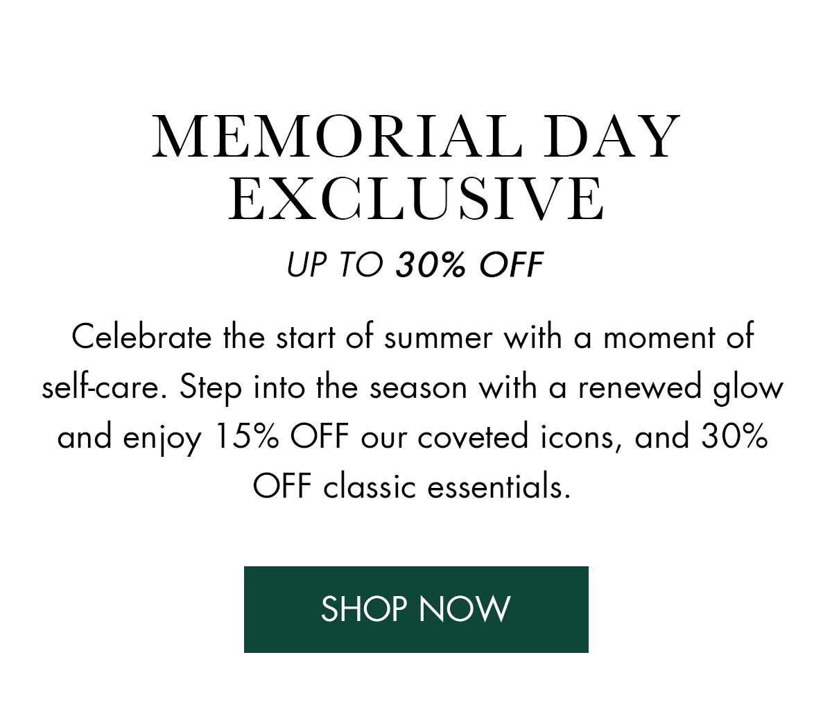 MEMORIAL DAY EXCLUSIVE