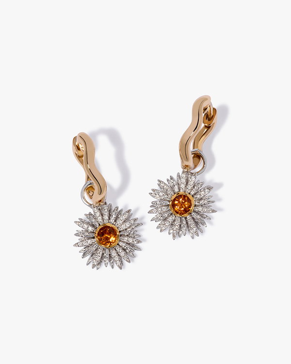 Daisy Drop Hoop Earrings