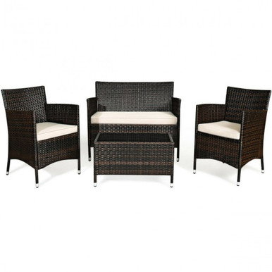 Rattan Outdoor 4-Piece Patio Furniture Set