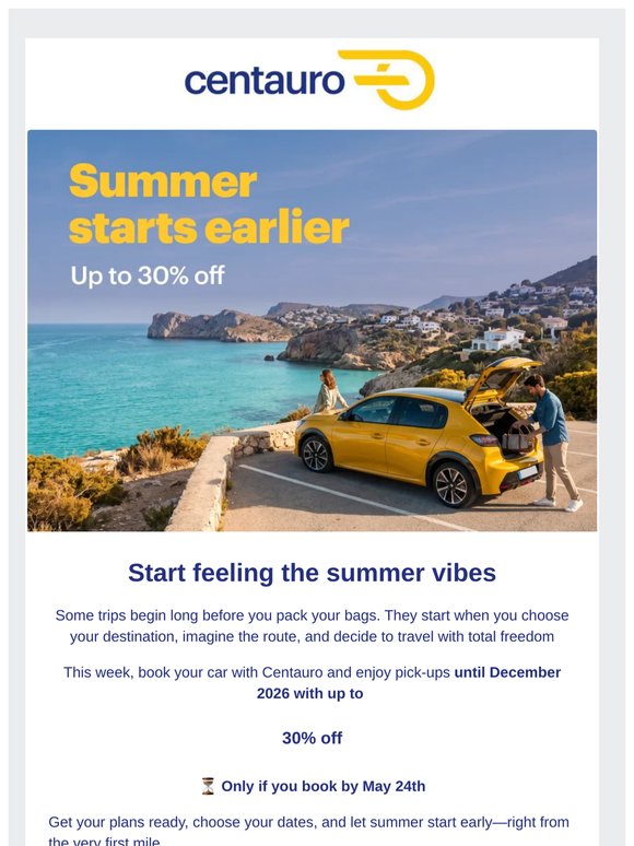 Summer starts early 🏖️ Up to -30% off 🏖️