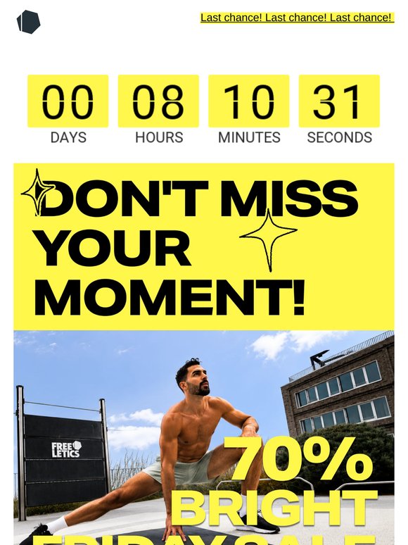 70% off sale ends today.