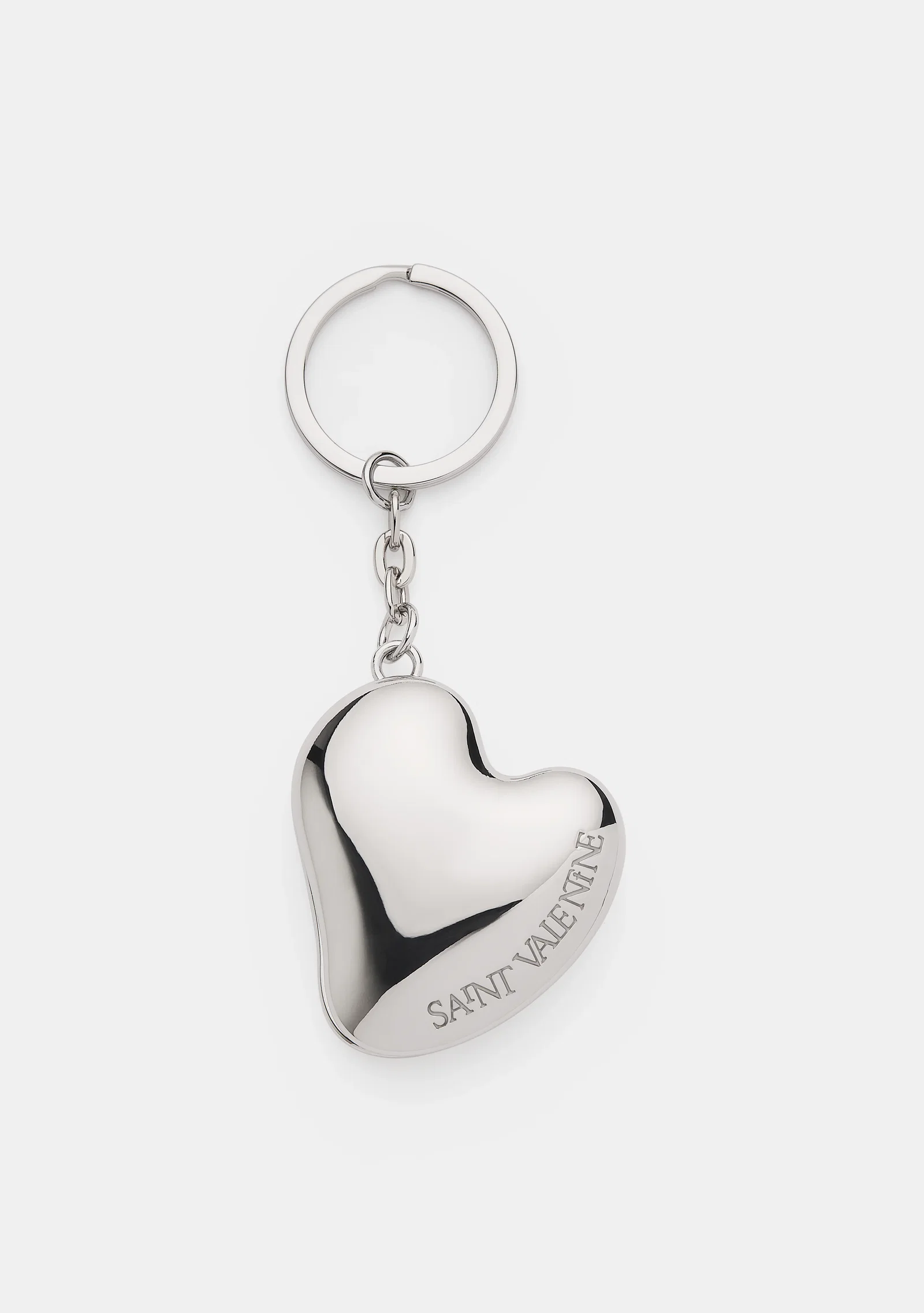 Image of Heart Mirror Keychain & Bag Charm - Silver