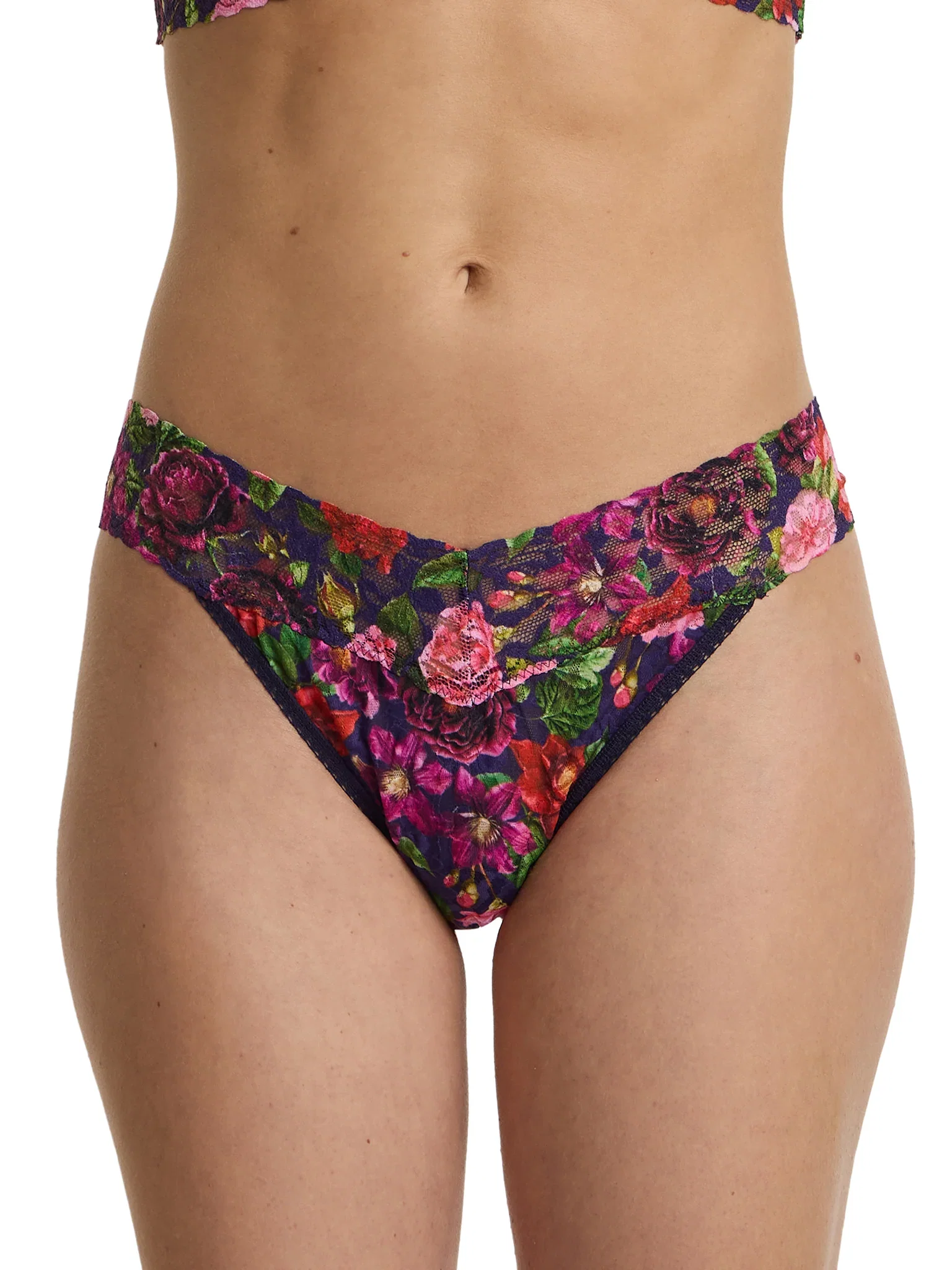 Image of Printed Signature Lace® Original Rise Thong Winters Tale Floral Sale