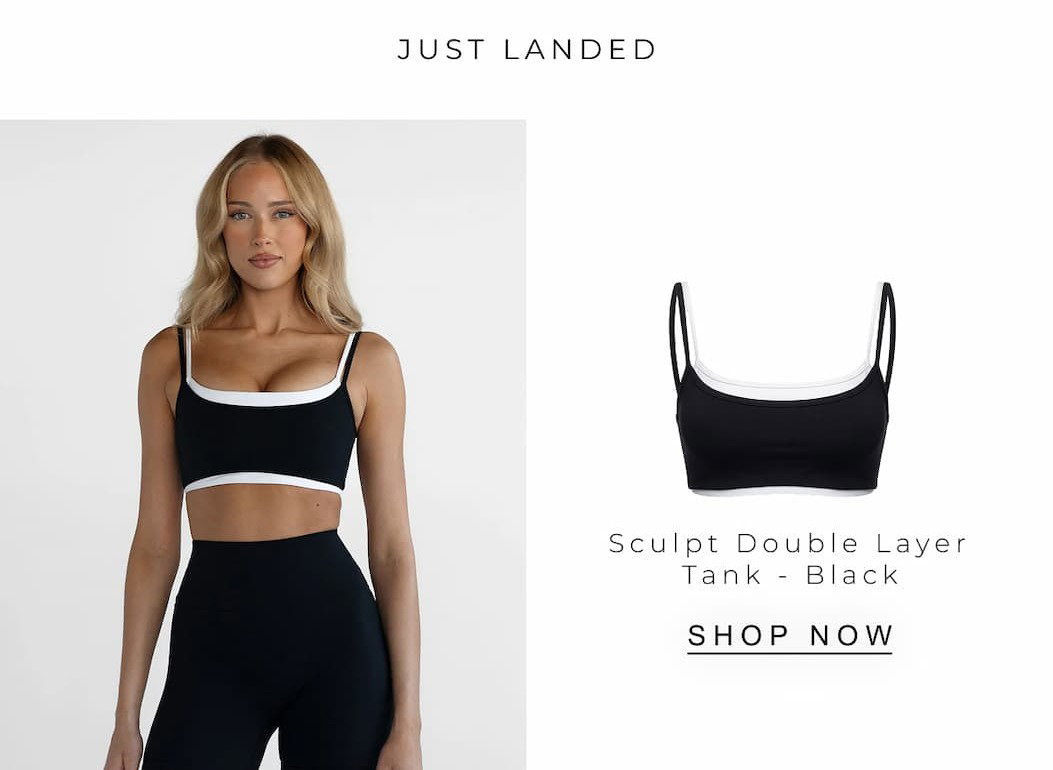 Sculpt Double Layer Tank - Black  | SHOP NOW 