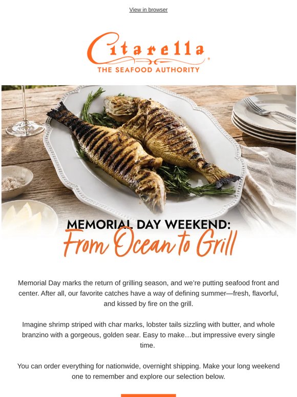 This Memorial Day, Fire Up the Grill with Fresh Seafood