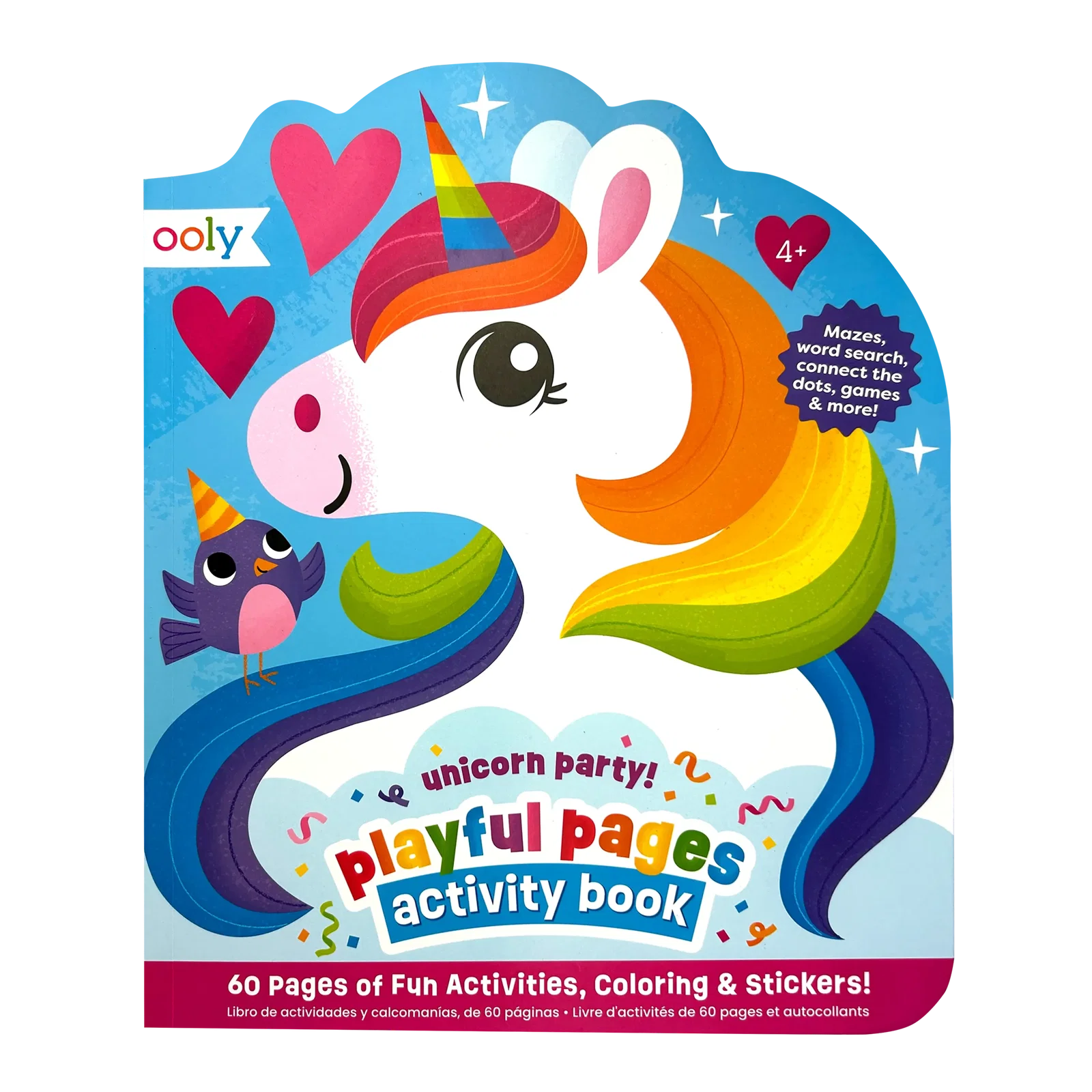 Image of Playful Pages Activity Book - Games Coloring Stickers - Unicorn Party!