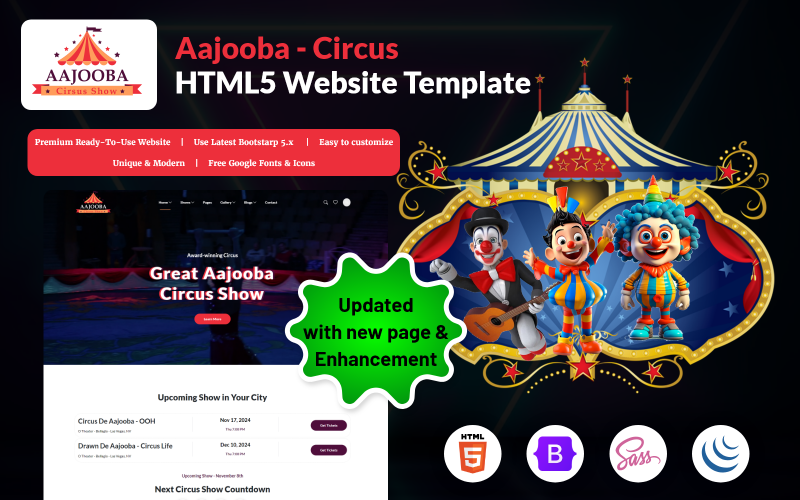 Aajooba - Circus HTML5 Website Template