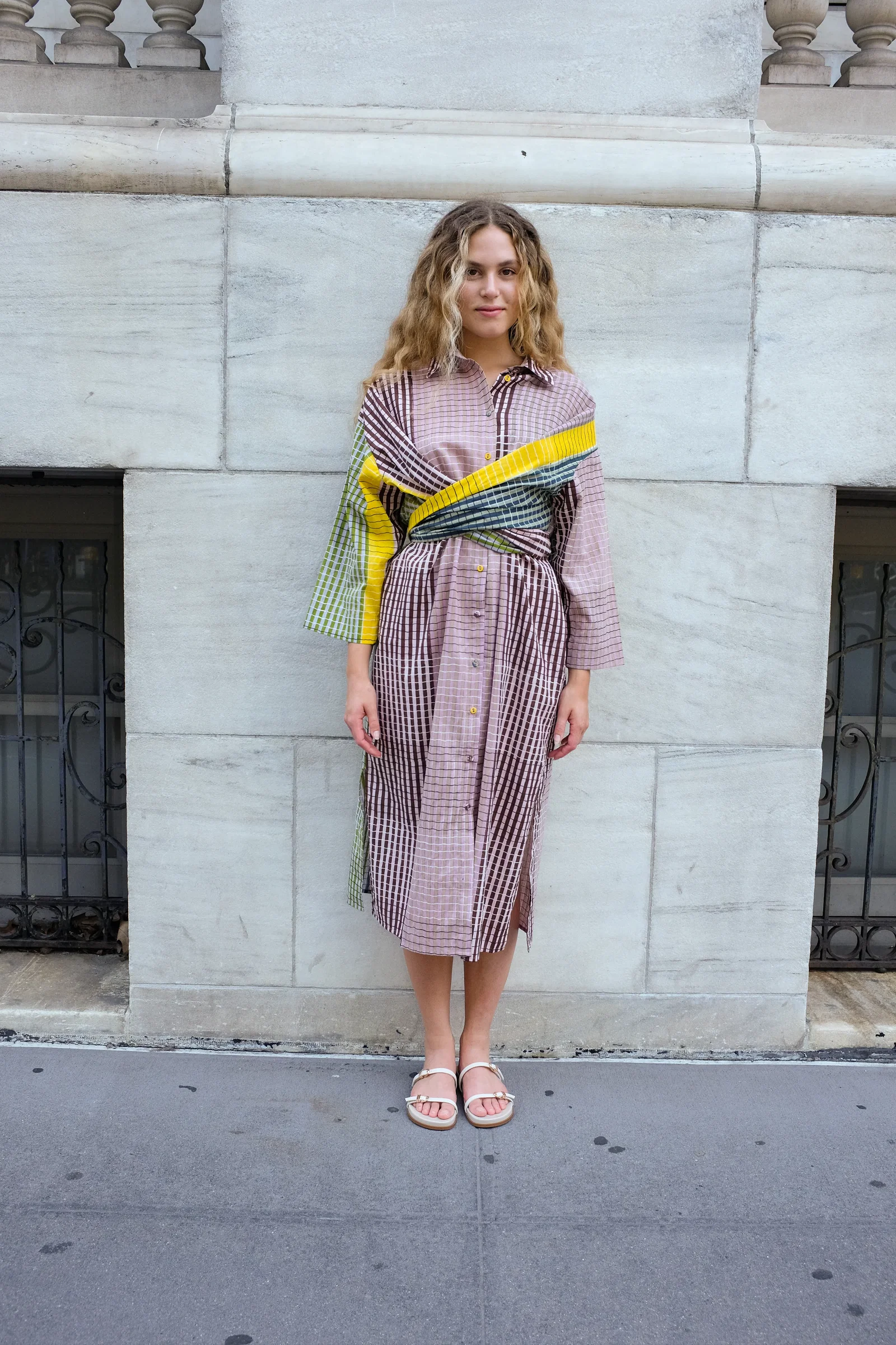 Image of ALEXANDRA SHIRT DRESS | INK GRID