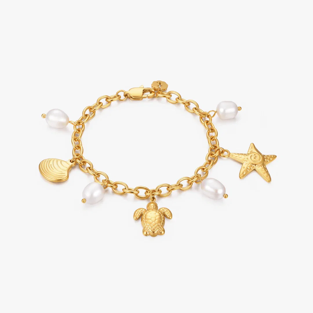 Ocean Muse Pearl Charm Bracelet