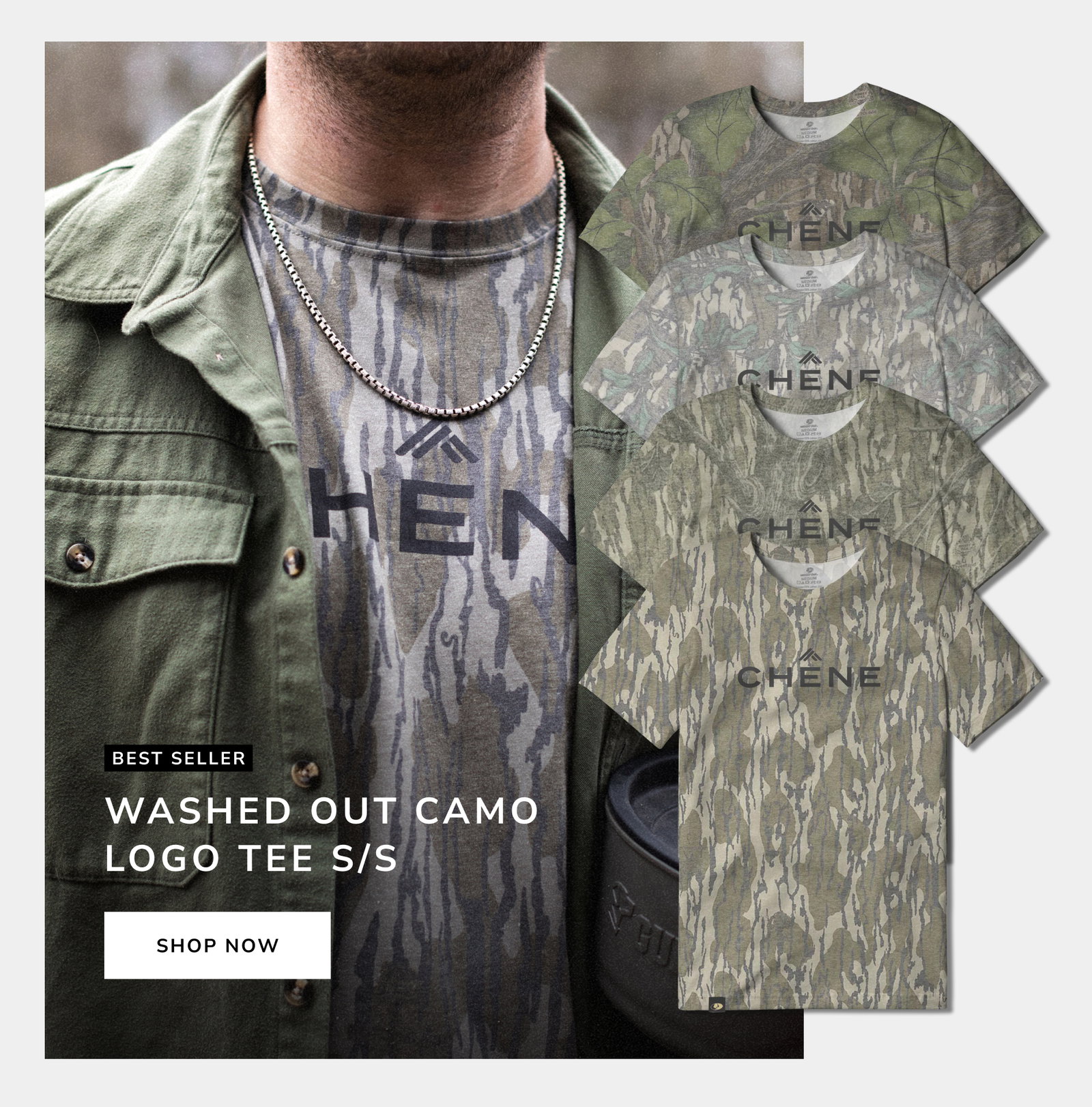Washed Out Camo Logo Tee S/S | Best Seller