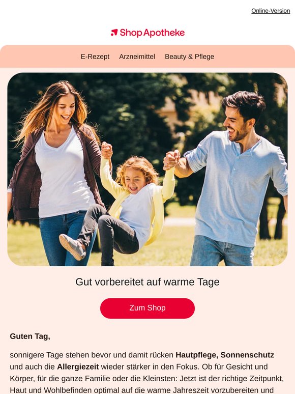 Jetzt Angebote rund um Sonnenschutz & Allergie entdecken. ☀️