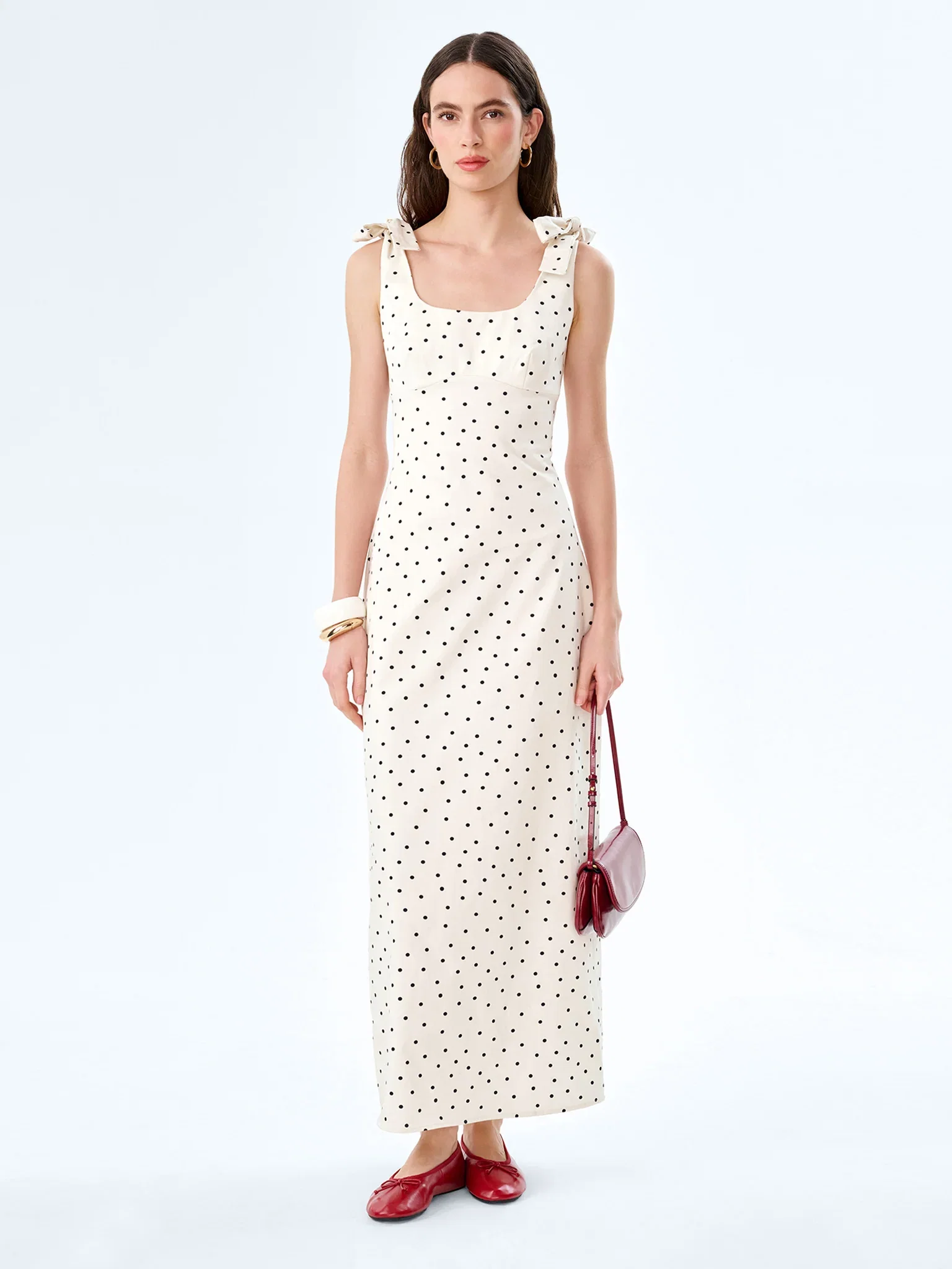 Image of Morgane Dress in White Polka Dot