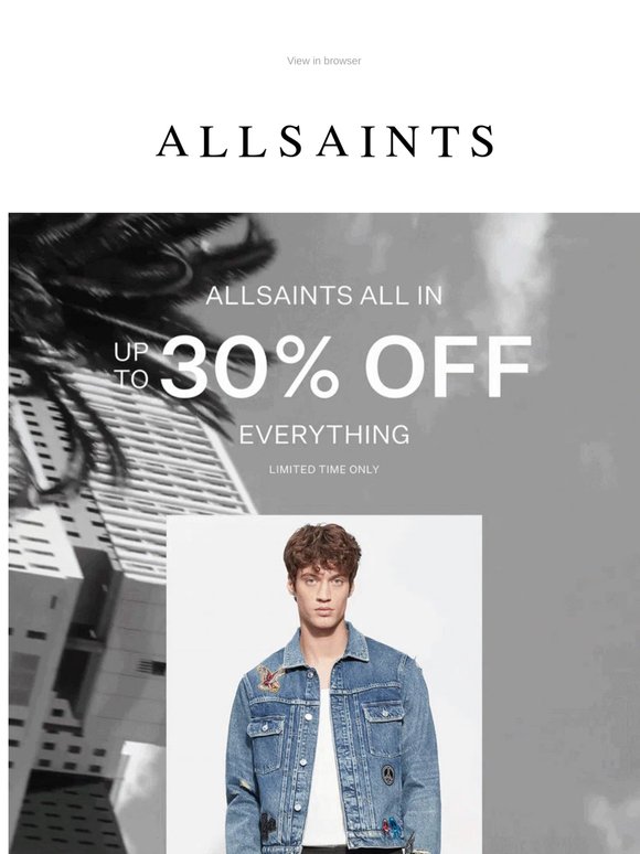 Up To 30% Off Everything – Now On