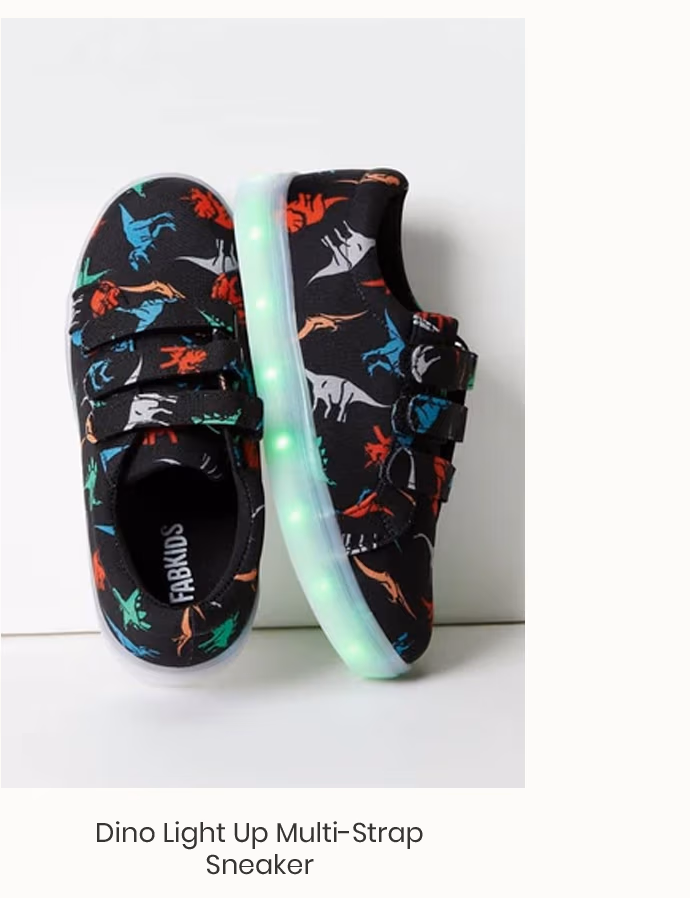 Dino Light Up Multi-Strap Sneaker