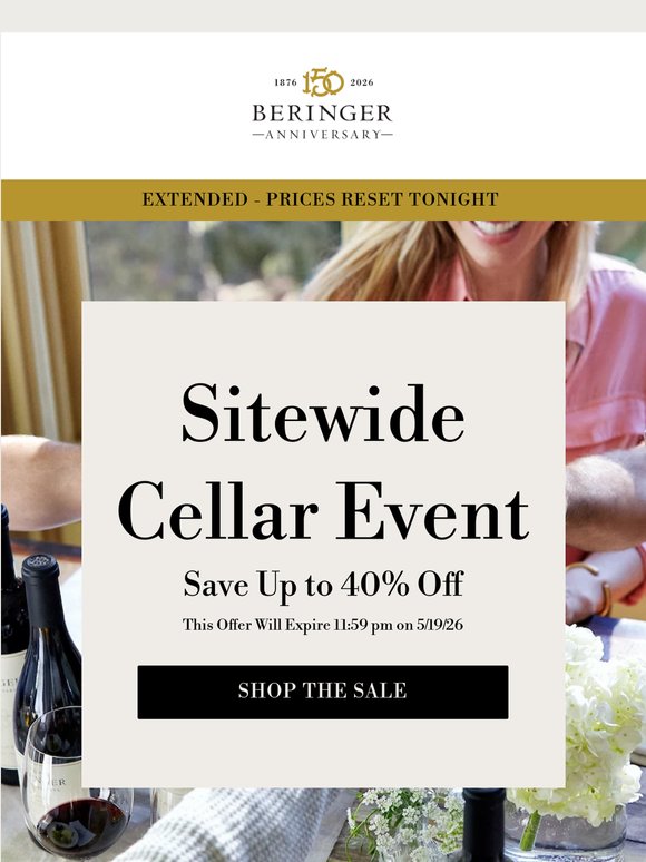 Save up to 40% — Ends Tonight