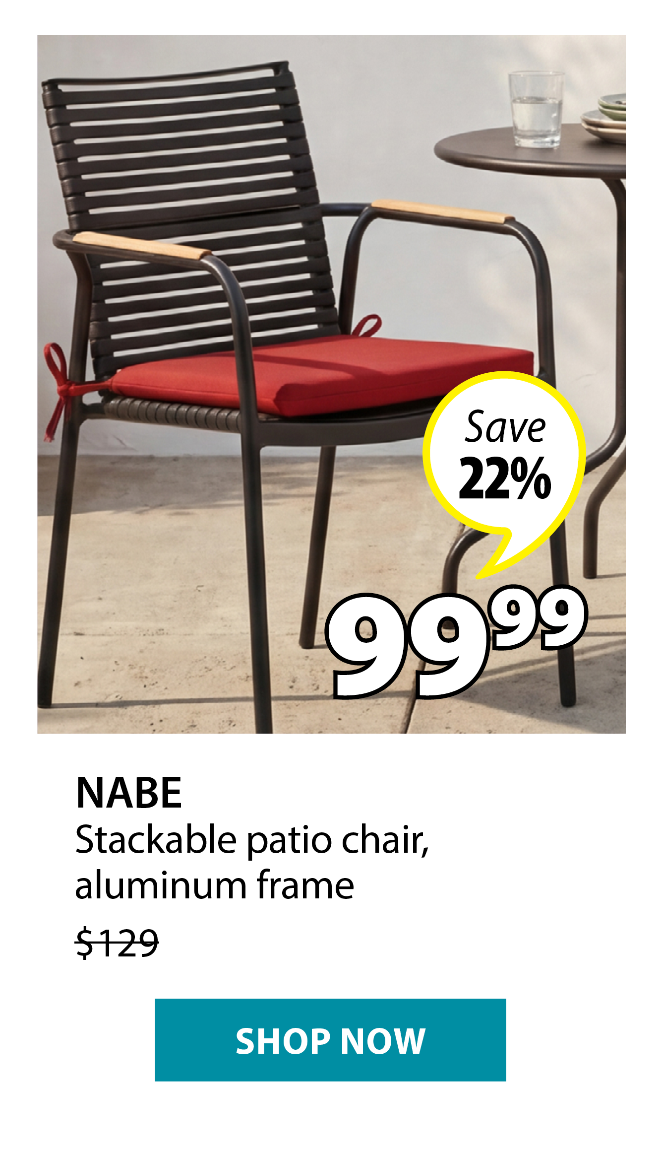 NABE Stackable patio chair | Save 22%