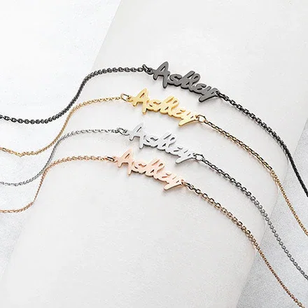 Stainless Steel Bold Name Anklet