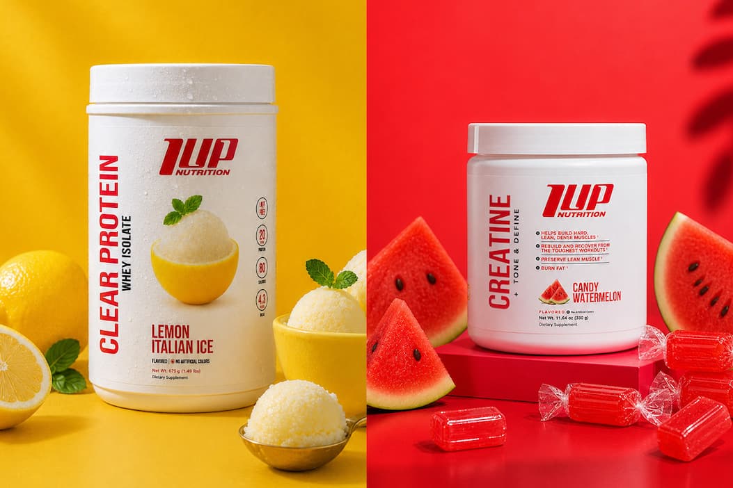 an image of three bottles of nid creatine on a orange background