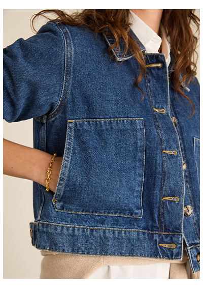 Kristi Organic Cotton Cropped Denim Jacket