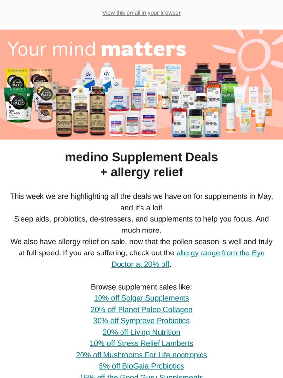 May Supplement Deals! 🧠 + Allergy from The Eye Doctor