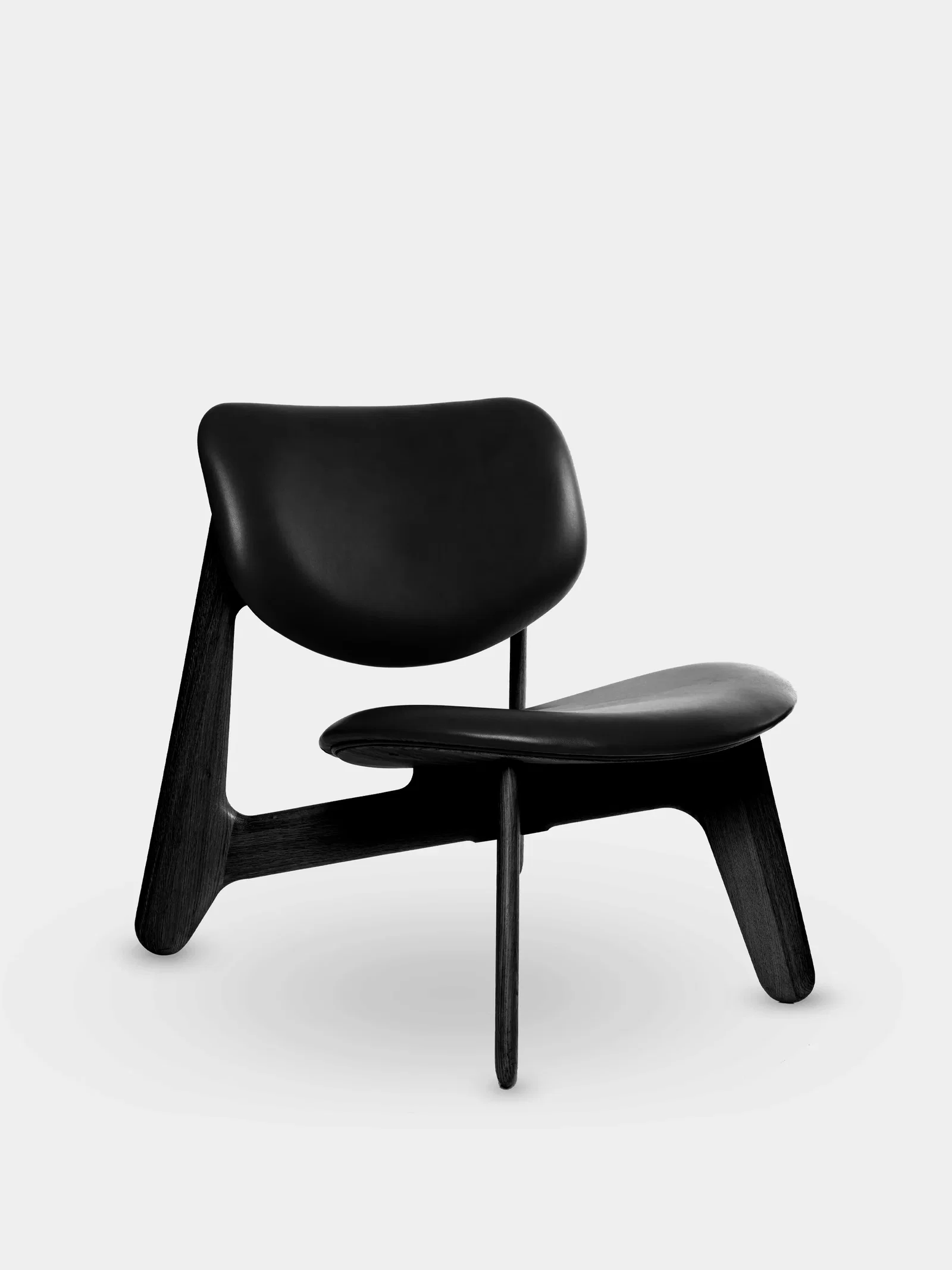 Image of Slab Lounge Chair | Black Brushed Oak & Black Leather (US)