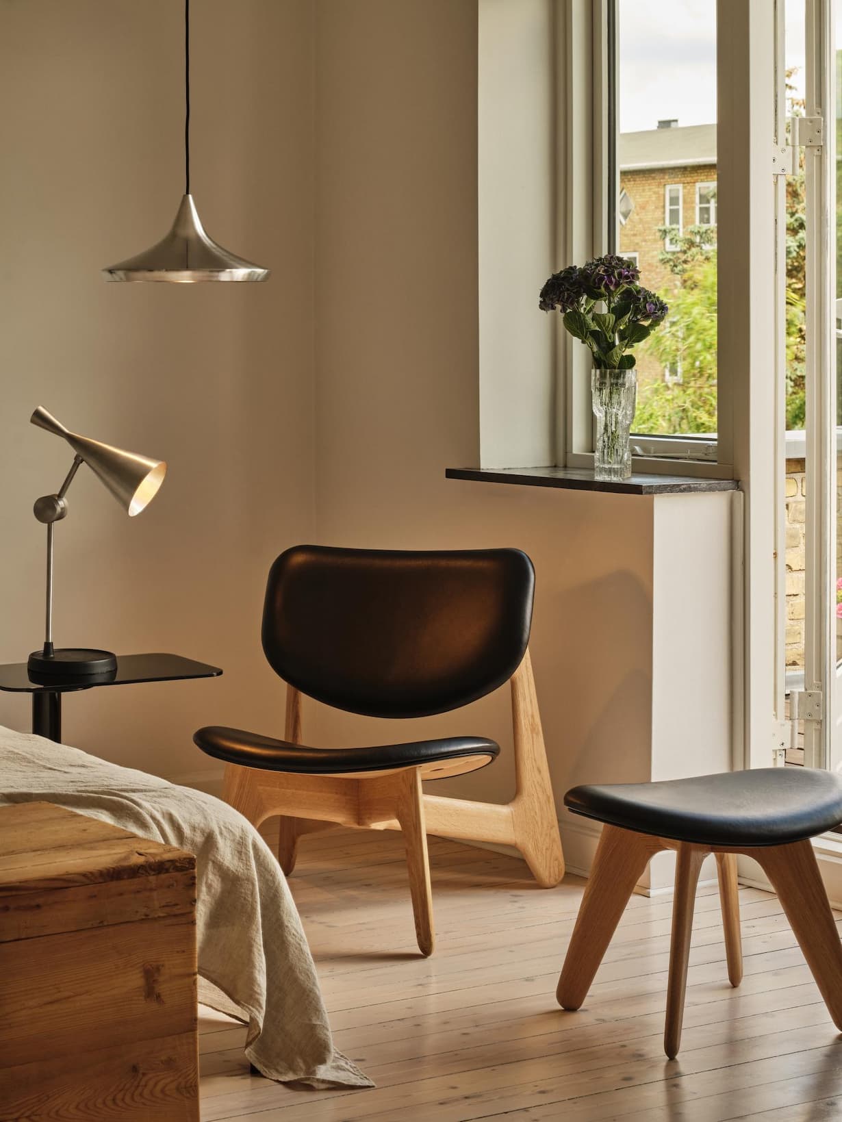 Slab Lounge Chair, Black Leather
