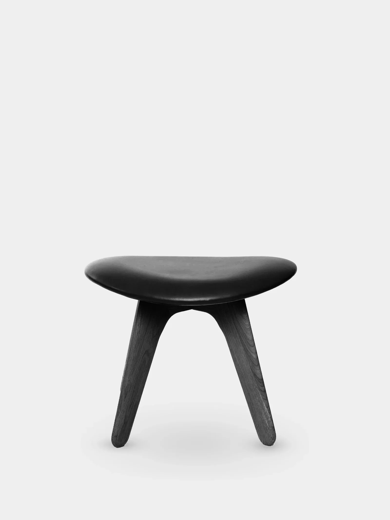 Image of Slab Ottoman | Black Brushed Oak & Black Leather (US)