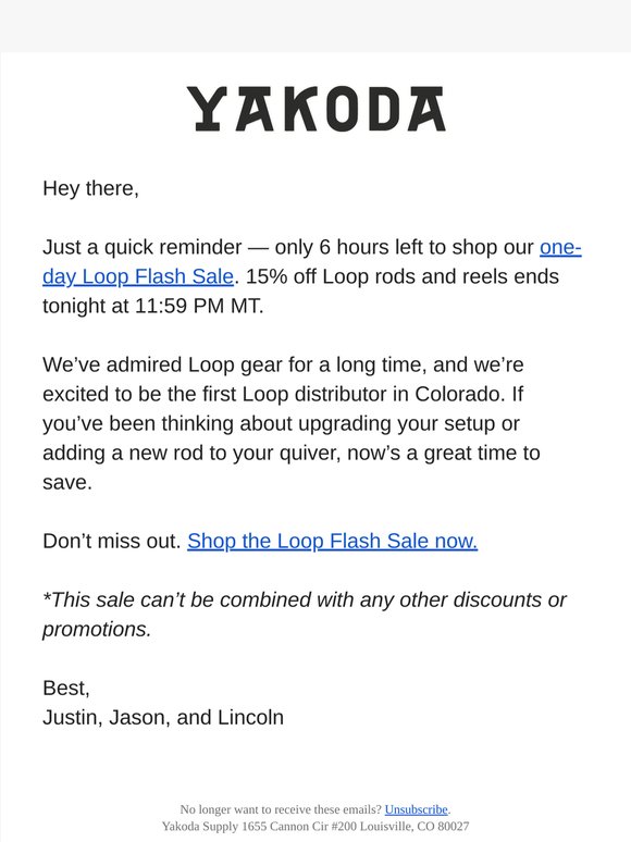 Final Hours 🕚 | 15% Off Loop Rods & Reels