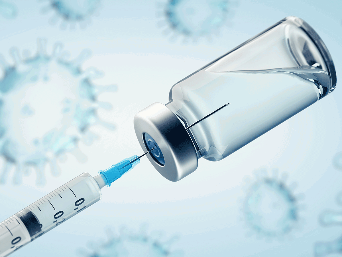 Virus and vaccine illustration