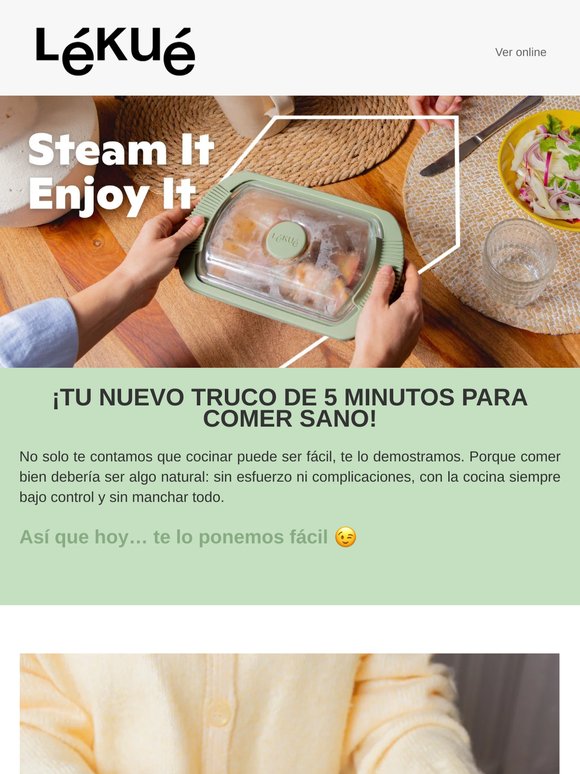Cocina al vapor saludable en 5 minutos con Lékué