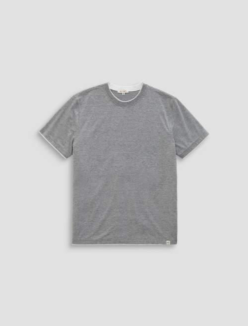 Como Double Layer Crew in Heather Grey/True White