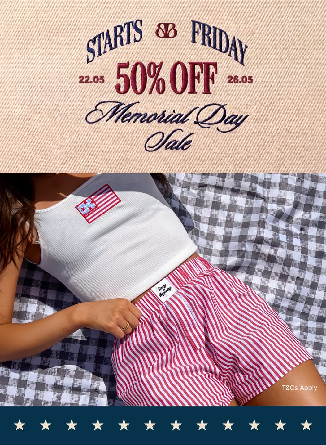 STARTS FRIDAY. 50% OFF. Memorial Day Sale.