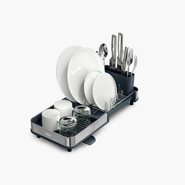 Extend™ Slim Steel Expandable Grey Dish Drainer