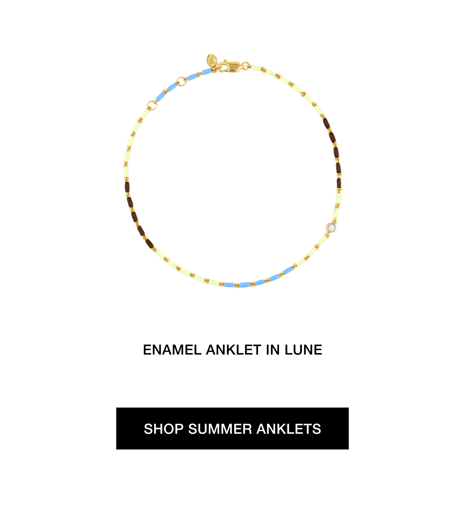 Shop the Enamel Anklet in Lune. Shop Summer Anklets.