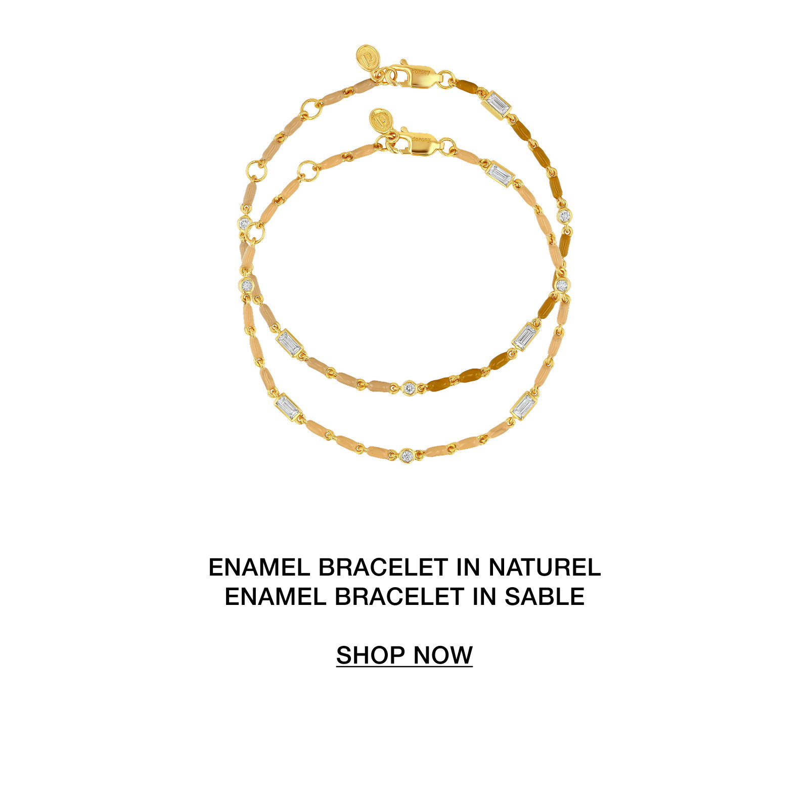 Shop the Enamel Bracelet in Naturel or Sable.