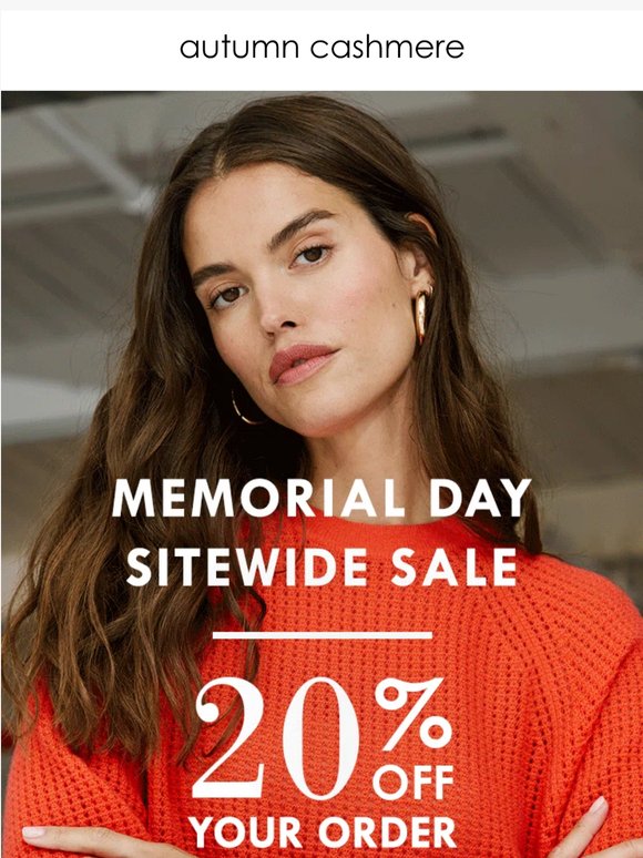 Everything 20% Off: Memorial Day Sale