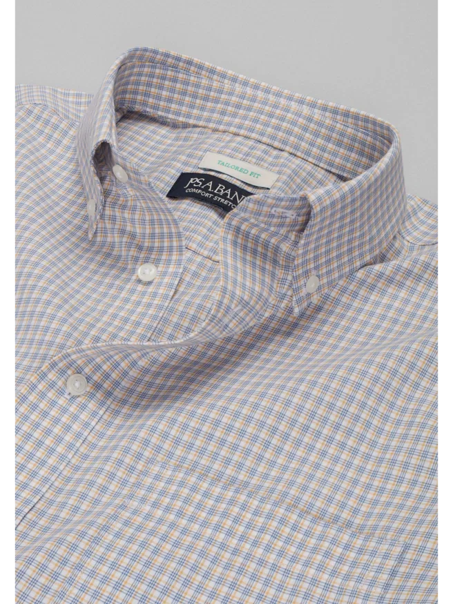 Jos. A. Bank Tailored Fit Offset Grid Dress Shirt