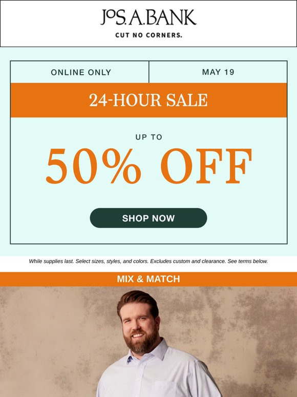 ⏰ Save up to 50% off at this 24-Hour Sale! ⏰