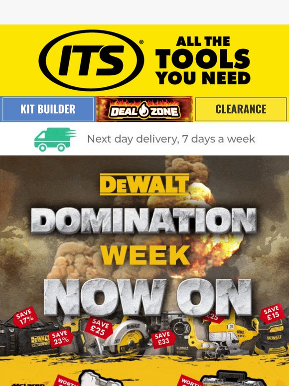 Save BIG in Dewalt Domination Week - NOW ON 💲🤑