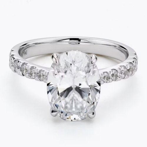 BLOOM 14ct White Gold 3ct Lab Grown Diamond Oval Solitaire Ring