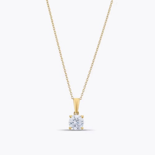BLOOM 9ct Yellow Gold 1ct Lab Grown Diamond Solitaire Pendant Necklace