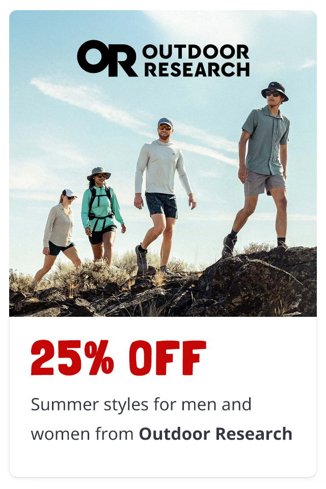 Save 25% on Outdoor Research
