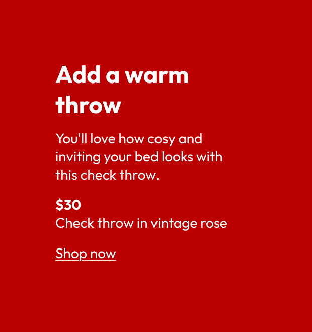 Check throw in vintage rose